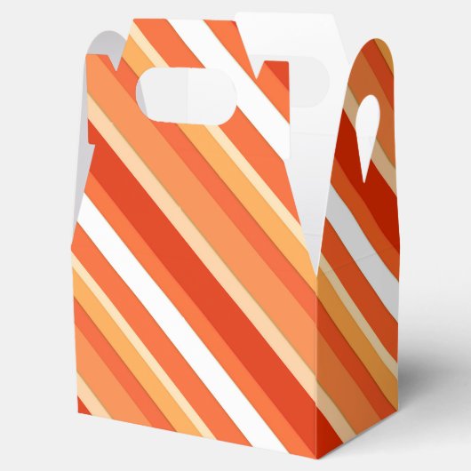 Lagen-Süßwaren-Streifen - orange und weiß Geschenkschachtel (Geöffnet)
