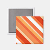 Lagen-Süßwaren-Streifen - orange und weiß Magnet (Vorderseite/Rückseite)