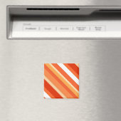Lagen-Süßwaren-Streifen - orange und weiß Magnet (In Situ (Geschirrspüler))