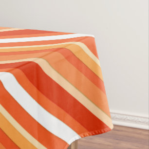 Lagen-Süßwaren-Streifen - orange und weiß Tischdecke