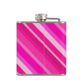 Lagen-Süßwaren-Streifen - rosa und fuchsienfarben Flachmann (Rückseite)