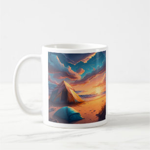 Lager am Sonnenaufgang Kaffeetasse