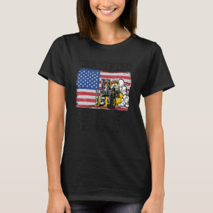 Lager Amerikanische Flagge Gabelstapler Zertifizie T-Shirt