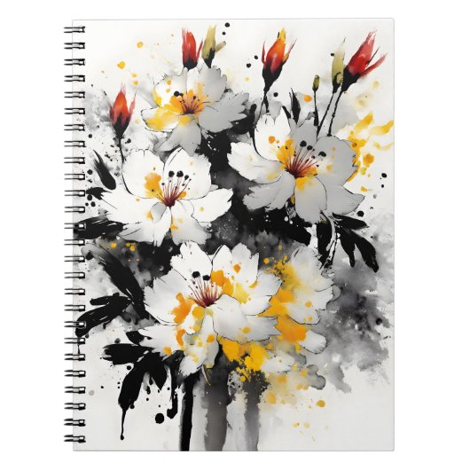 Lager - Aquarellblumen Notizblock (Vorderseite)