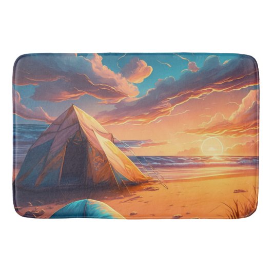 Lager bei Sonnenaufgang Badematte (Vorderseite)