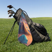 Lager bei Sonnenaufgang Golfhandtuch (Gras)