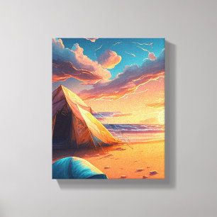 Lager bei Sonnenaufgang Leinwanddruck