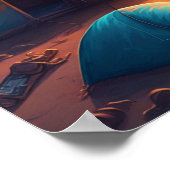 Lager bei Sonnenaufgang Poster (Ecke)