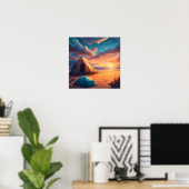 Lager bei Sonnenaufgang Poster (Heimbüro)