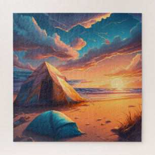 Lager bei Sonnenaufgang Puzzle