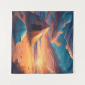 Lager bei Sonnenaufgang Wandteppich (Vorderseite (Horizontal))