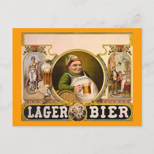 Lager Bier - Das gesunde Getränk! Vintage Ad Postkarte (Vorderseite)