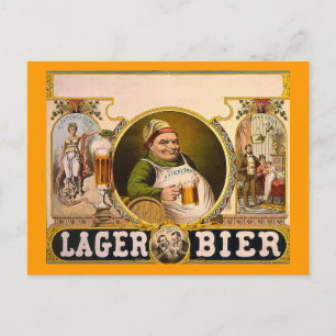 Lager Bier - Das gesunde Getränk! Vintage Anzeige Postkarte
