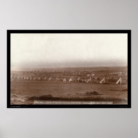 Lager der 7. Kavallerie in Pine Ridge SD 1891 Poster (Vorne)