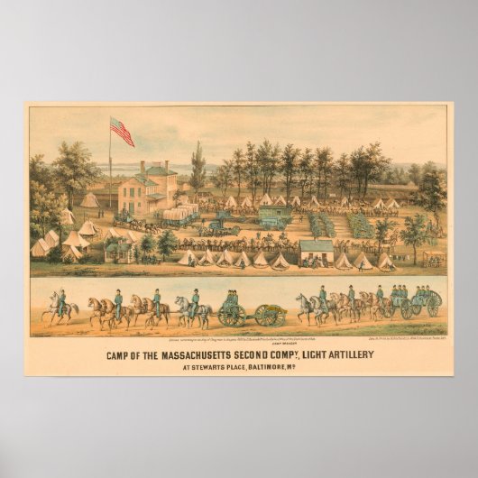 Lager der Massachusetts Zweite Firma 1861 Poster (Vorne)