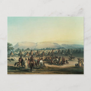 Lager der Piekann-Amerikanische Ureinwohner Postkarte