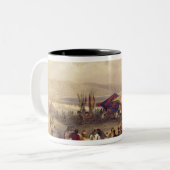 Lager der Pilger an Jericho Volumen II Zweifarbige Tasse (Vorderseite Links)