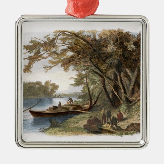 Lager der Reisenden auf dem Missouri, flechten Silbernes Ornament (Vorne)