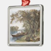 Lager der Reisenden auf dem Missouri, flechten Silbernes Ornament (Links)