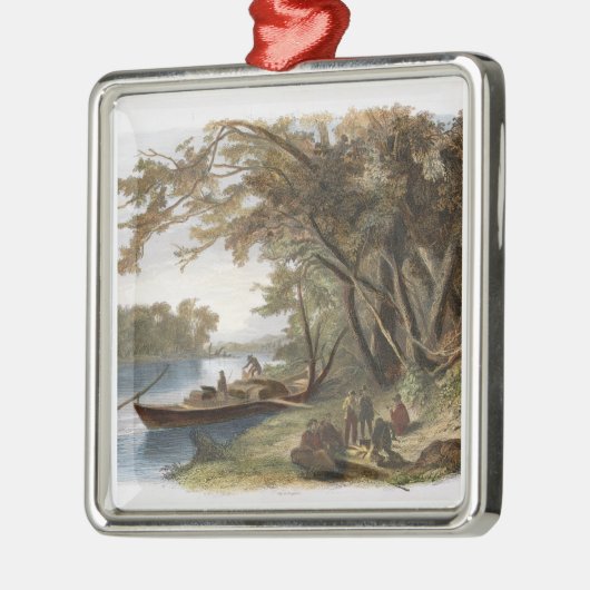 Lager der Reisenden auf dem Missouri, flechten Silbernes Ornament (Links)