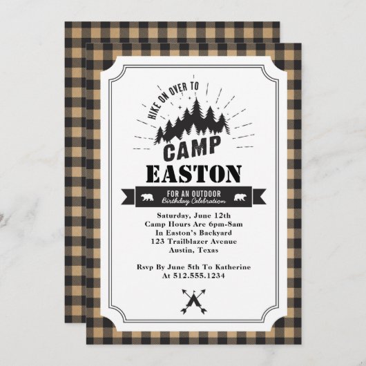 Lager-Geburtstags-Party Einladung (Vorne/Hinten)