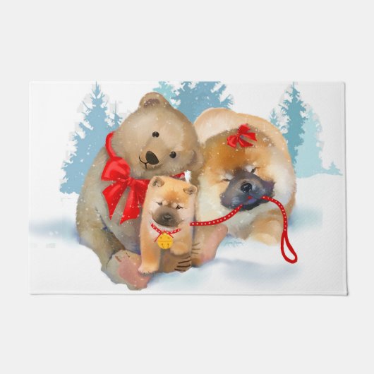 LAGER-GESCHENKE Teddybear und Größen Chow-Chow Fußmatte (Vorderseite)