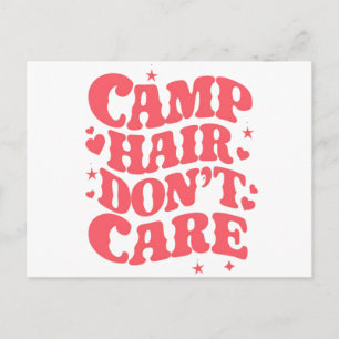 Lager Haar ist egal Sommer Camping Mädchen Groovy Postkarte