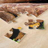 Lager im Wald mit Bergen Puzzle (Seite)