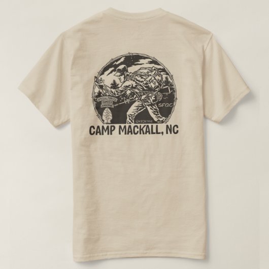 "Lager Mackall" - dreifache Überdachung - hinter T-Shirt (Design Rückseite)