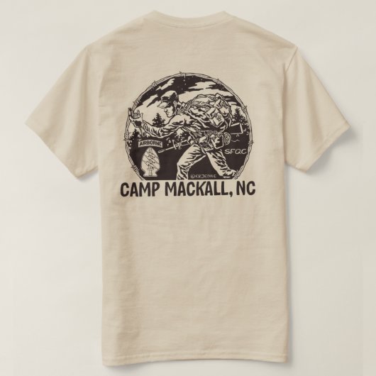 "Lager Mackall" - im Flugzeug Vorsprung - hinter T-Shirt (Design Rückseite)