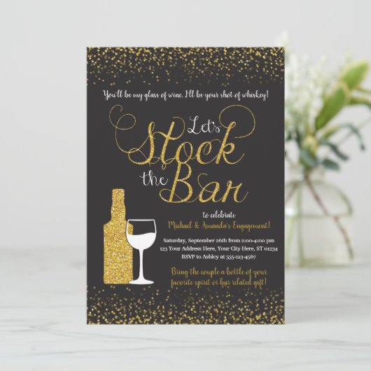 Lagerbestand der Bar Einladung| Beteiligte Einladung (Stehend Vorderseite)