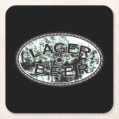 Lagerbier - auf schwarz rechteckiger pappuntersetzer (Vorderseite)