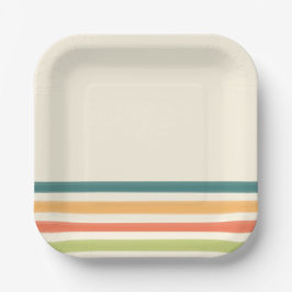 Lagerchaos Retro-Streifen Pappteller