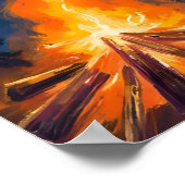 Lagerfeuer Aquarell-Waldmalerei Kunst Poster (Ecke)