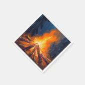 Lagerfeuer Aquarell-Waldmalerei Serviette (Ecke)