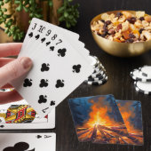 Lagerfeuer Aquarell-Waldmalerei Spielkarten (In Situ)