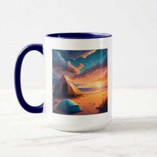 Lagerfeuer bei Sonnenaufgang Tasse