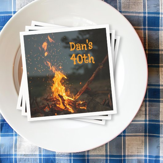 Lagerfeuer Funken Seine Geburtstagsfeier Serviette