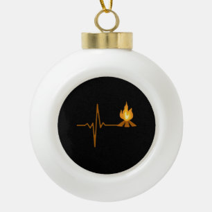 Lagerfeuer Herzschlag Camping Keramik Kugel-Ornament