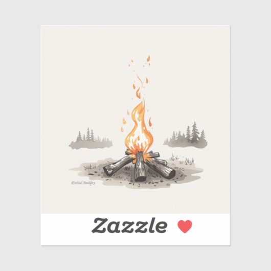 Lagerfeuer-inspirierte Malbilder Aufkleber (Blatt)