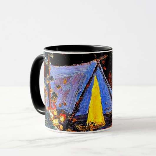 Lagerfeuer, Kunstmalerei von Tom Thomson Tasse (Vorderseite Links)