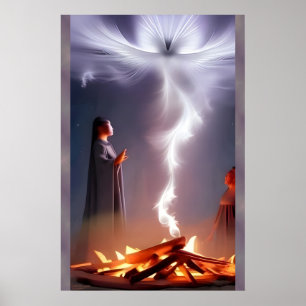 Lagerfeuer-Magie - AI Fantasy-Kunst Tribal Poster
