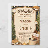 Lagerfeuer-Party-Rustikal-S'mores-Geburtstag Einladung (Vorderseite)