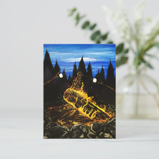 Lagerfeuer Postkarte (Stehend Vorderseite)