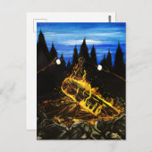 Lagerfeuer Postkarte (Vorne/Hinten)