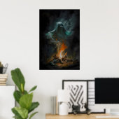 Lagerfeuer Rauch Geist, Vintage Poster, Kunstposte Poster (Heimbüro)