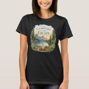 Lagerfeuer See Flucht Berg Wilderness Camping T-Shirt