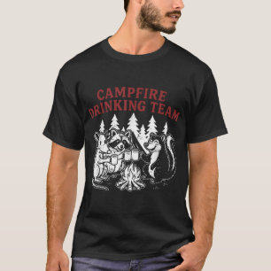 Lagerfeuer-Trinkteam Opossum Waschbär Eichhörnchen T-Shirt