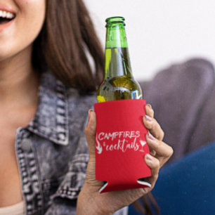 Lagerfeuer und Cocktails Camping Trinken Dosenkühler