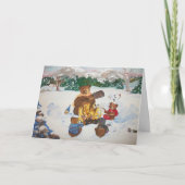 Lagerfeuer-Weihnachtskarte Feiertagskarte (Vorderseite)